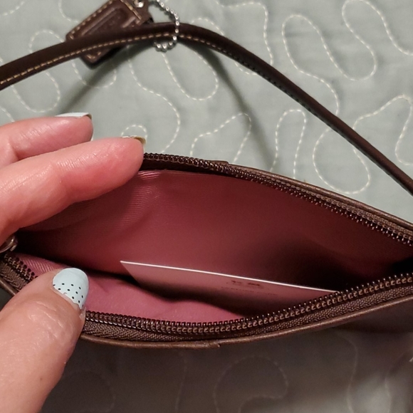 Coach Brown Wristlet, NWT - Picture 3 of 3